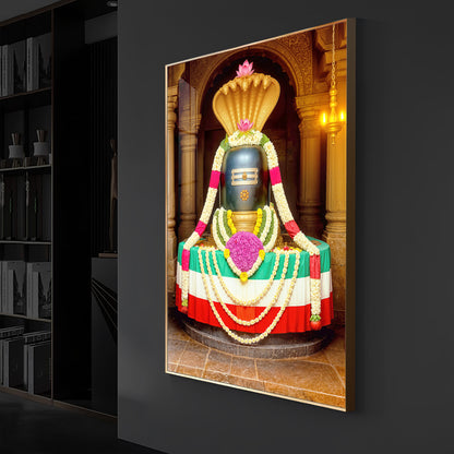 Om Namaha Shivaya Modern Luxury Backlight Vertical Wall Art
