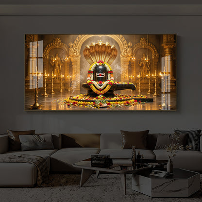 Bholenath Ji Modern Luxury Backlight Horizontal Wall Art
