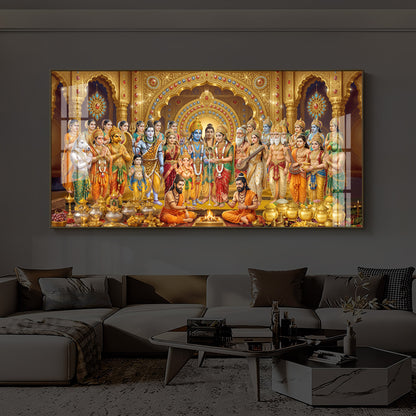 Divine Moment Of Shrinivasam Kalyanam Modern Luxury Backlight Horizontal Wall Art