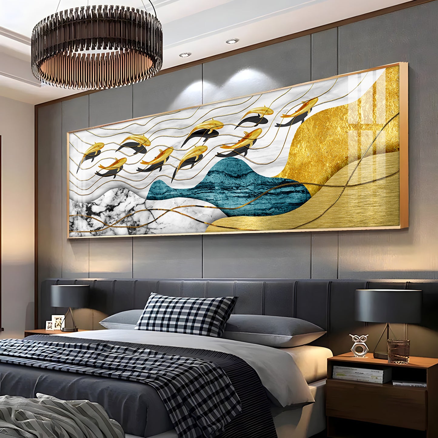 Golden Wings Elegance Premium Acrylic Horizontal Wall Art