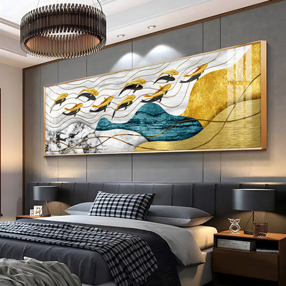 Golden Wings Elegance Premium Acrylic Horizontal Wall Art