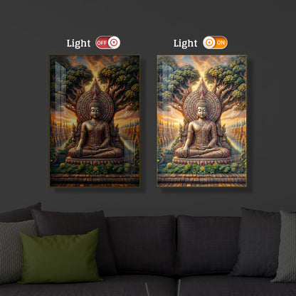Elevation Buddha Modern Luxury Backlight Vertical Wall Art