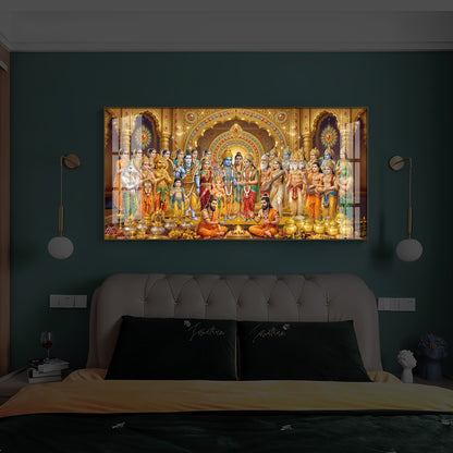 Divine Moment Of Shrinivasam Kalyanam Modern Luxury Backlight Horizontal Wall Art