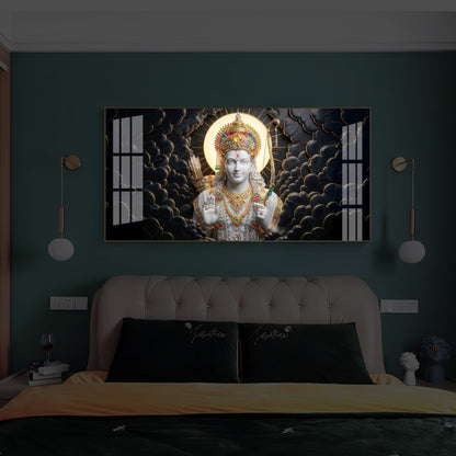 Lord Ram Modern Luxury Backlight Horizontal Wall Art