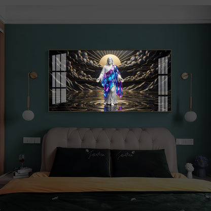Jesus Christ Modern Luxury Backlight Horizontal Wall Art