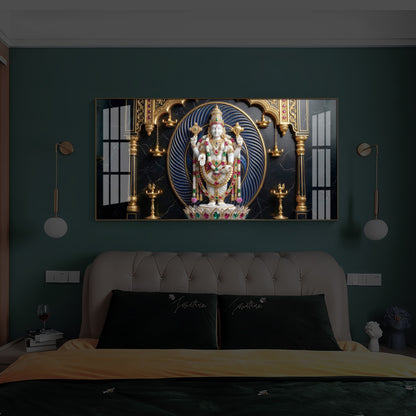 Lord Tirupati Balaji Modern Luxury Backlight Horizontal Wall Art
