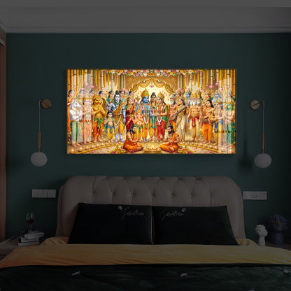 Divine Depiction of Shrinivasa Kalyanam Modern Luxury Backlight Horizontal Wall Art