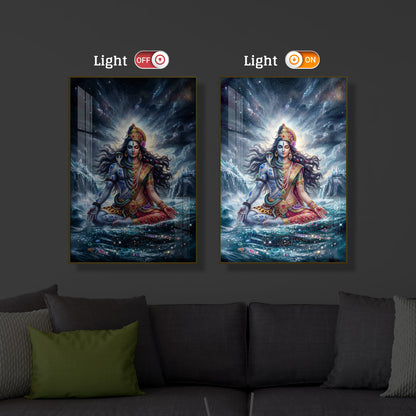 Ardhanarishvara Modern Luxury Backlight Vertical Wall Art