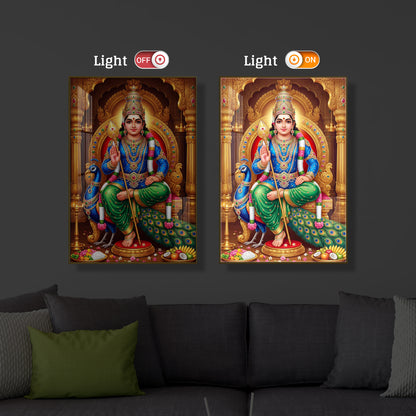 Murugan Bhagwan Modern Luxury Backlight Vertical Wall Art