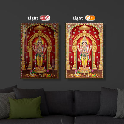 Son of Shiva Lord Murugan Modern Luxury Backlight Vertical Wall Art