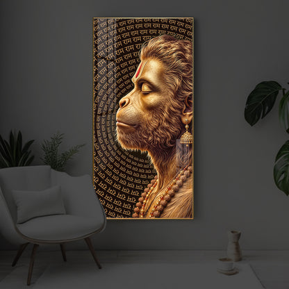 Hanuman Ji Modern Luxury Backlight Vertical Wall Art