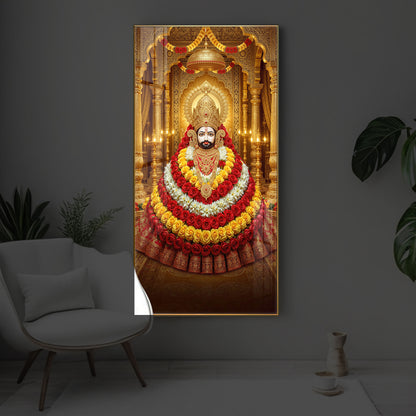 Khatu Shyam Baba Modern Luxury Backlight Vertical Wall Art