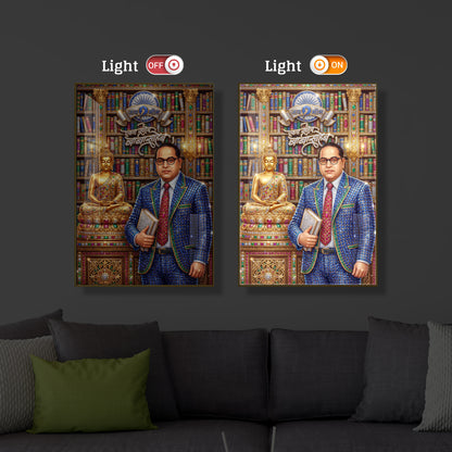 Dr. Bhimrao Ambedkar Ji Modern Luxury Backlight Vertical Wall Art