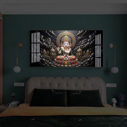 Lord Jagannath Modern Luxury Backlight Horizontal Wall Art