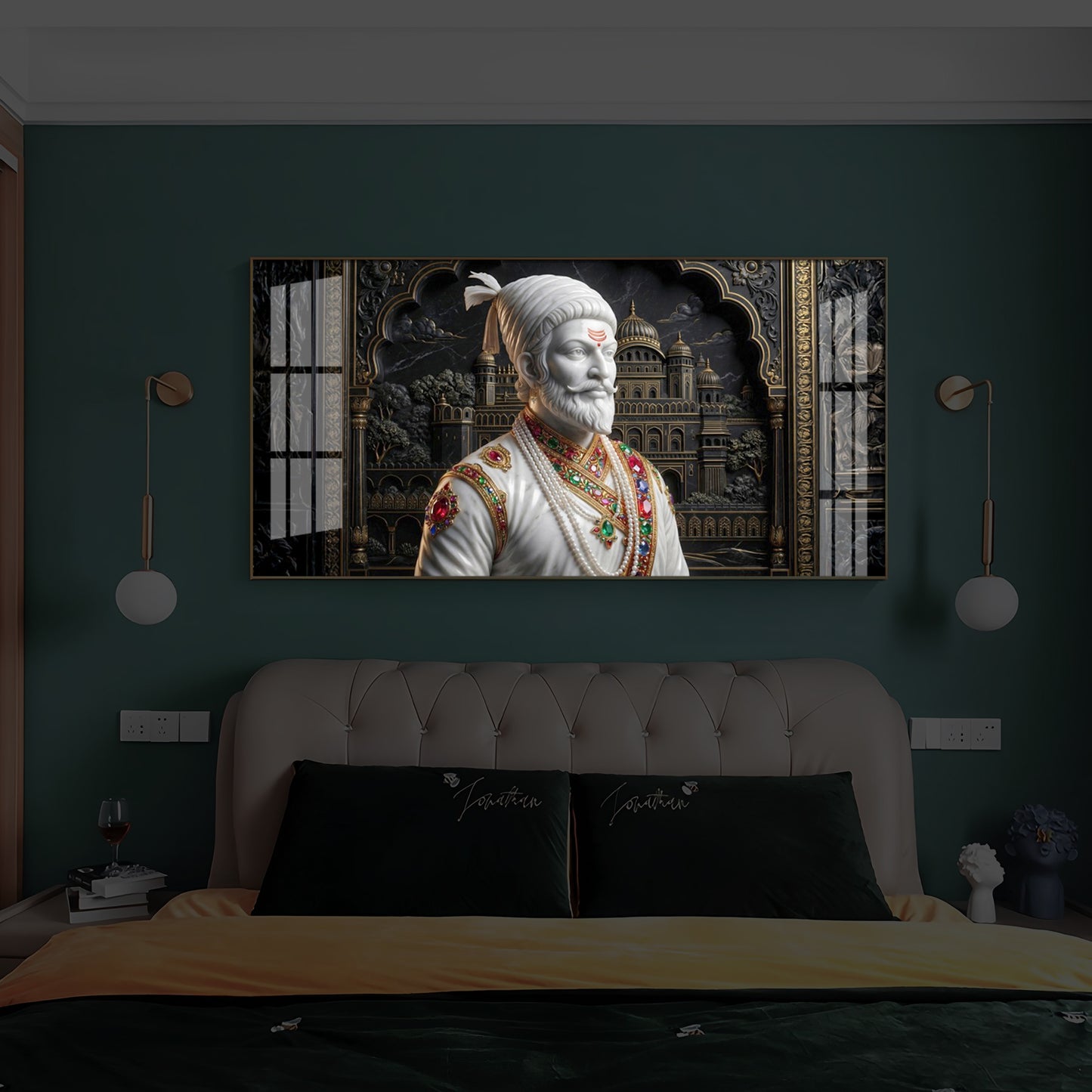 Veer Chhatrapati Shivaji Maharaj Modern Luxury Backlight Horizontal Wall Art