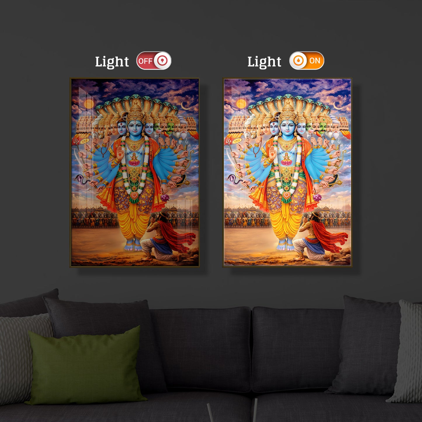 Lord Vishwaroop Modern Luxury Backlight Vertical Wall Art