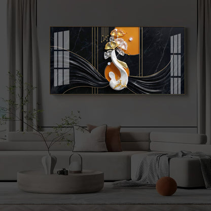 Black & Bold Modern Luxury Backlight Horizontal Wall Art