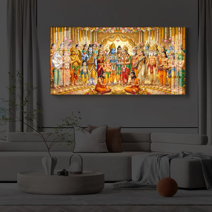 Divine Depiction of Shrinivasa Kalyanam Modern Luxury Backlight Horizontal Wall Art