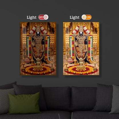 Tirupati Balaji Modern Luxury Backlight Vertical Wall Art