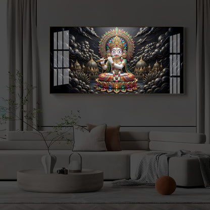 Lord Jagannath Modern Luxury Backlight Horizontal Wall Art