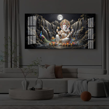 Spiritual Ganesha Modern Luxury Backlight Horizontal Wall Art