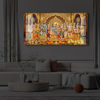 Divine Moment Of Shrinivasam Kalyanam Modern Luxury Backlight Horizontal Wall Art