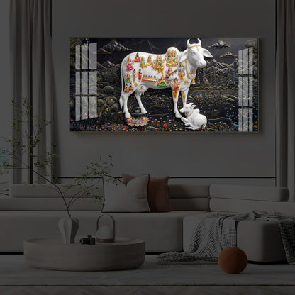 Decorative Kamdhenu Modern Luxury Backlight Horizontal Wall Art