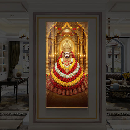 Khatu Shyam Baba Modern Luxury Backlight Vertical Wall Art