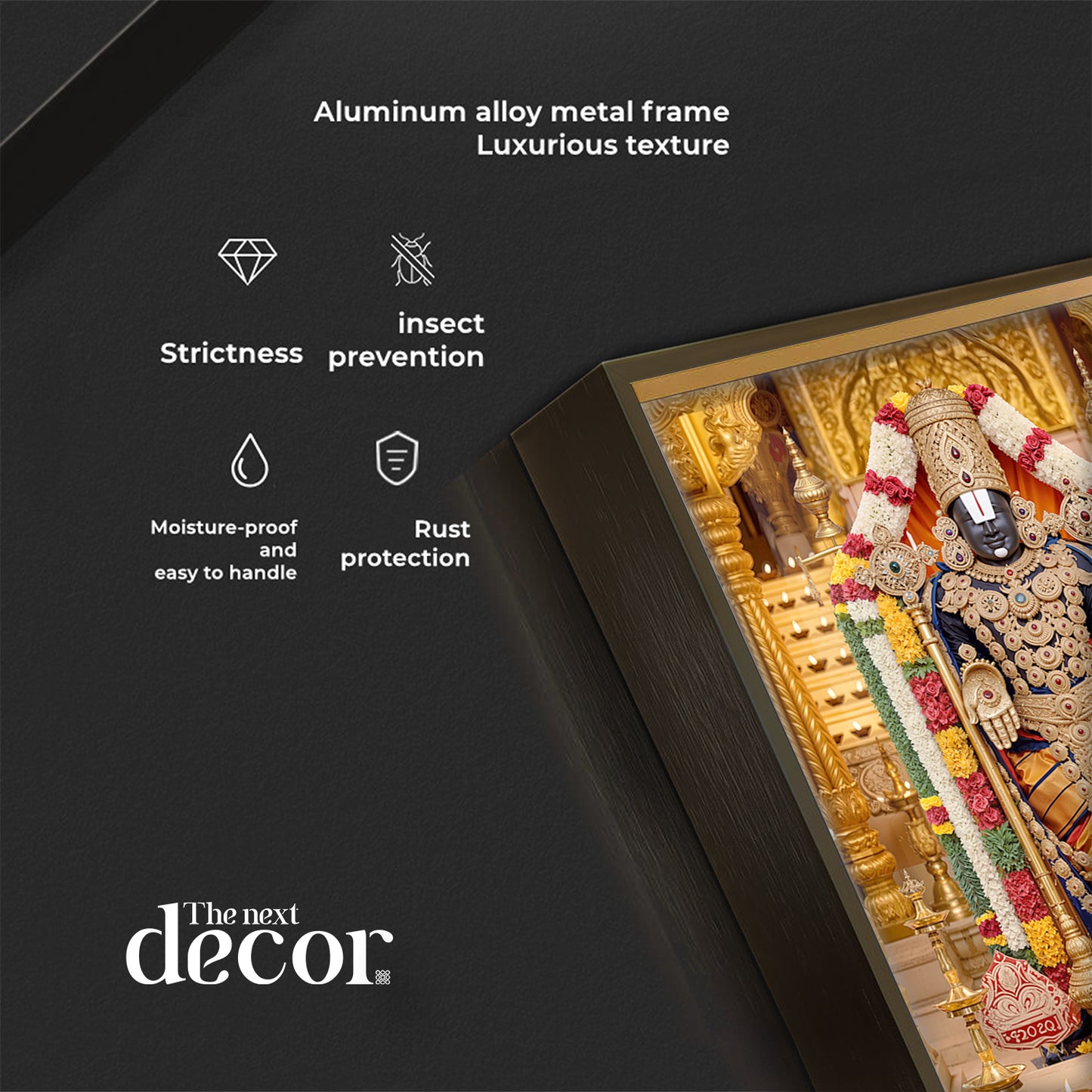 Tirupati Balaji Modern Luxury Backlight Vertical Wall Art