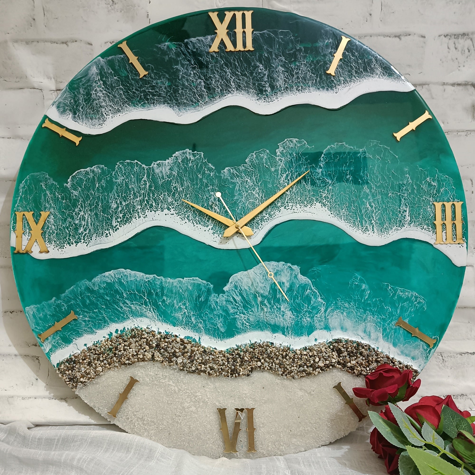 Multi Waves Epoxy Resin Wall Clock