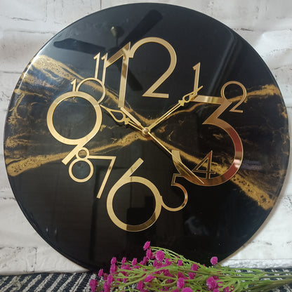 Black Shadow Epoxy Resin Wall Clock