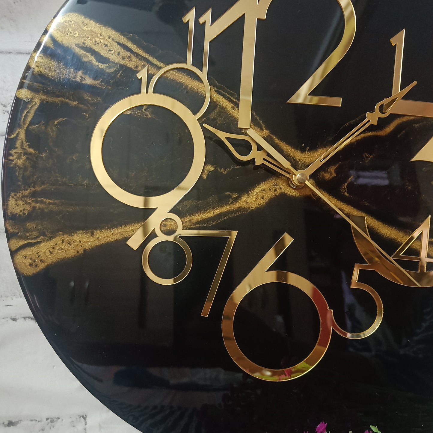 Black Shadow Epoxy Resin Wall Clock