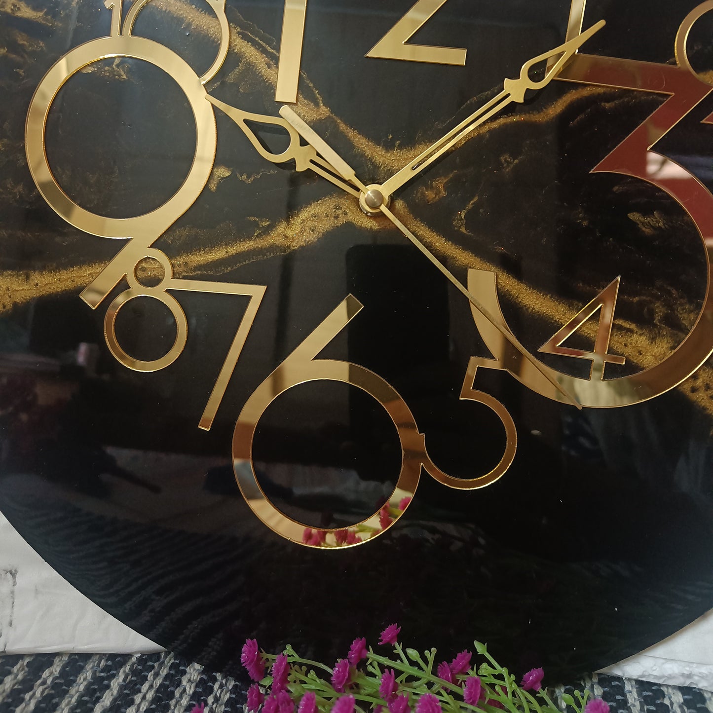 Black Shadow Epoxy Resin Wall Clock