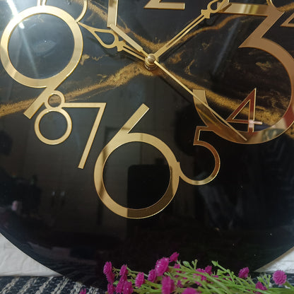 Black Shadow Epoxy Resin Wall Clock