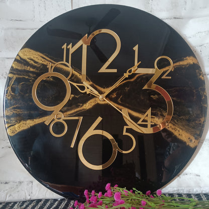 Black Shadow Epoxy Resin Wall Clock