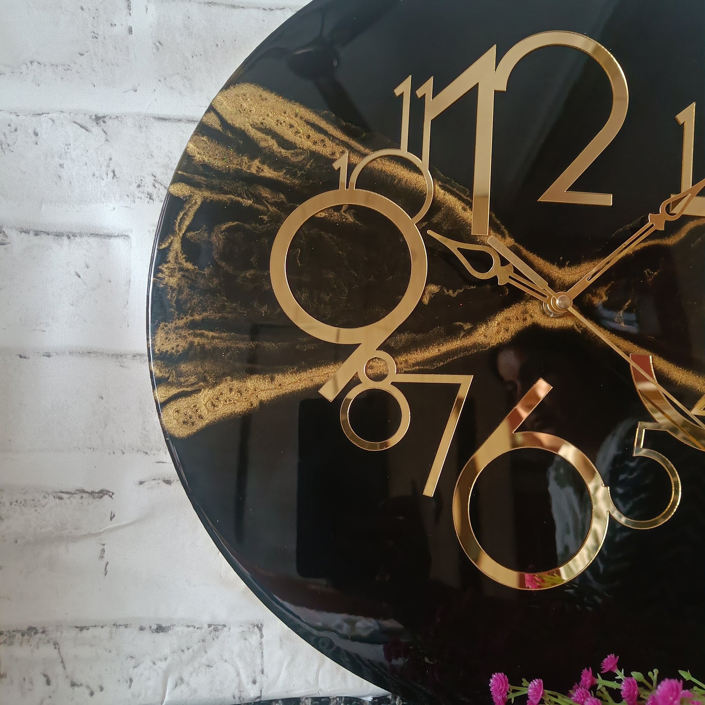 Black Shadow Epoxy Resin Wall Clock