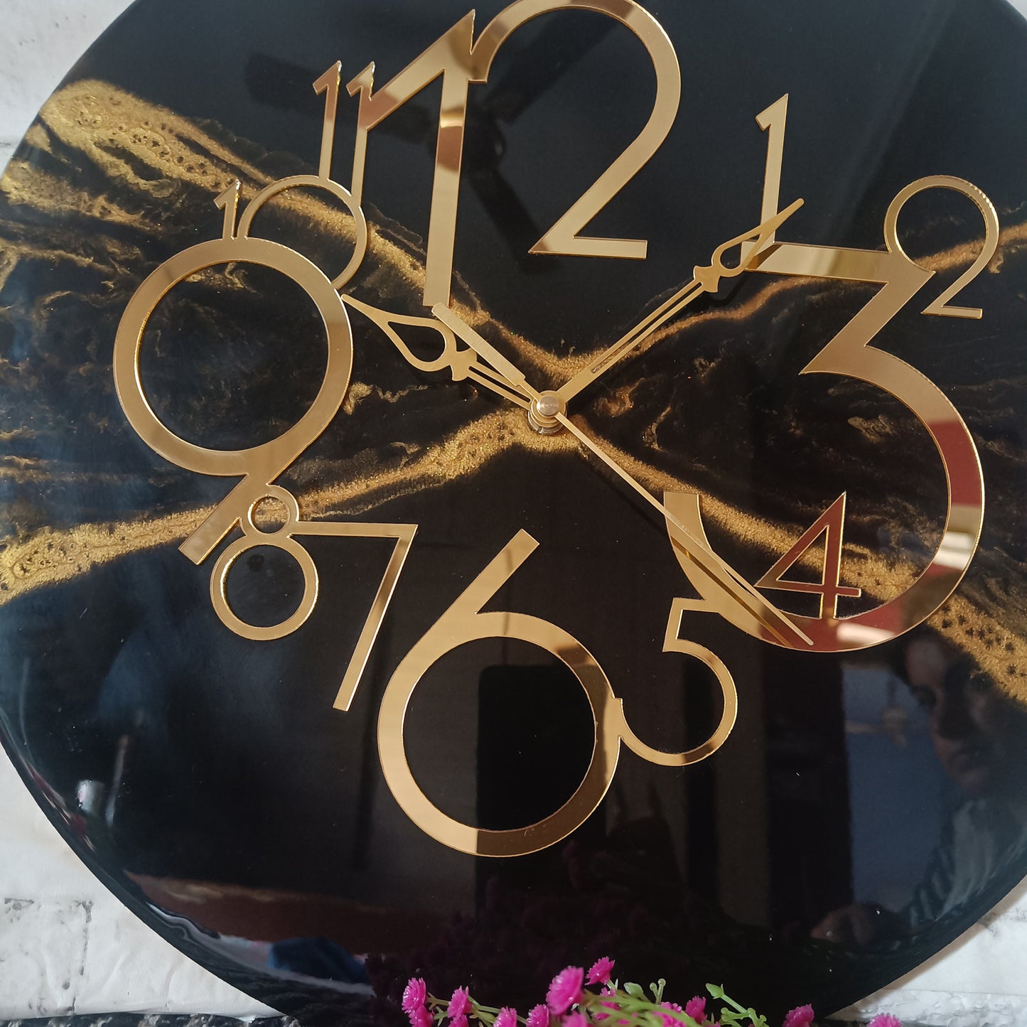 Black Shadow Epoxy Resin Wall Clock