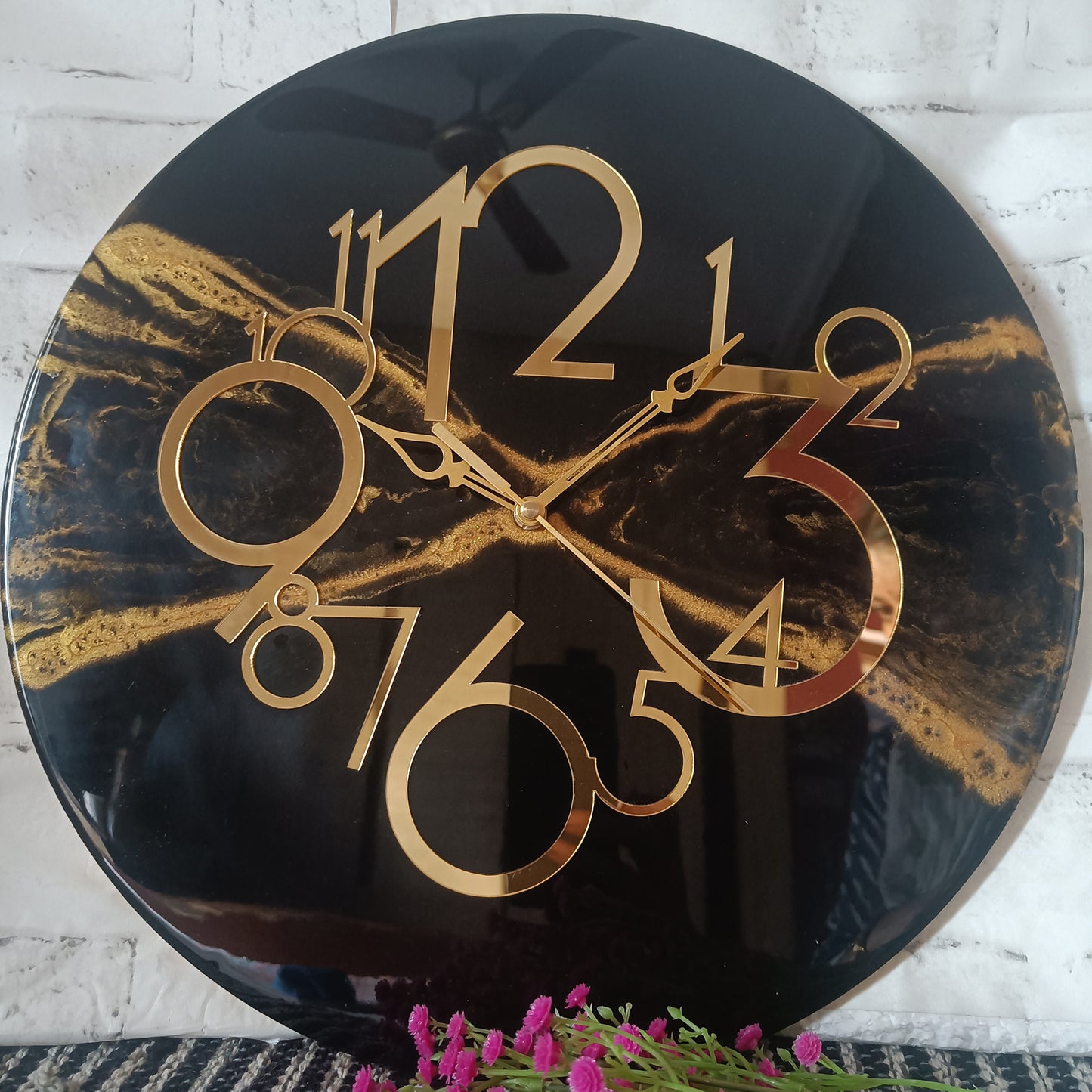 Black Shadow Epoxy Resin Wall Clock