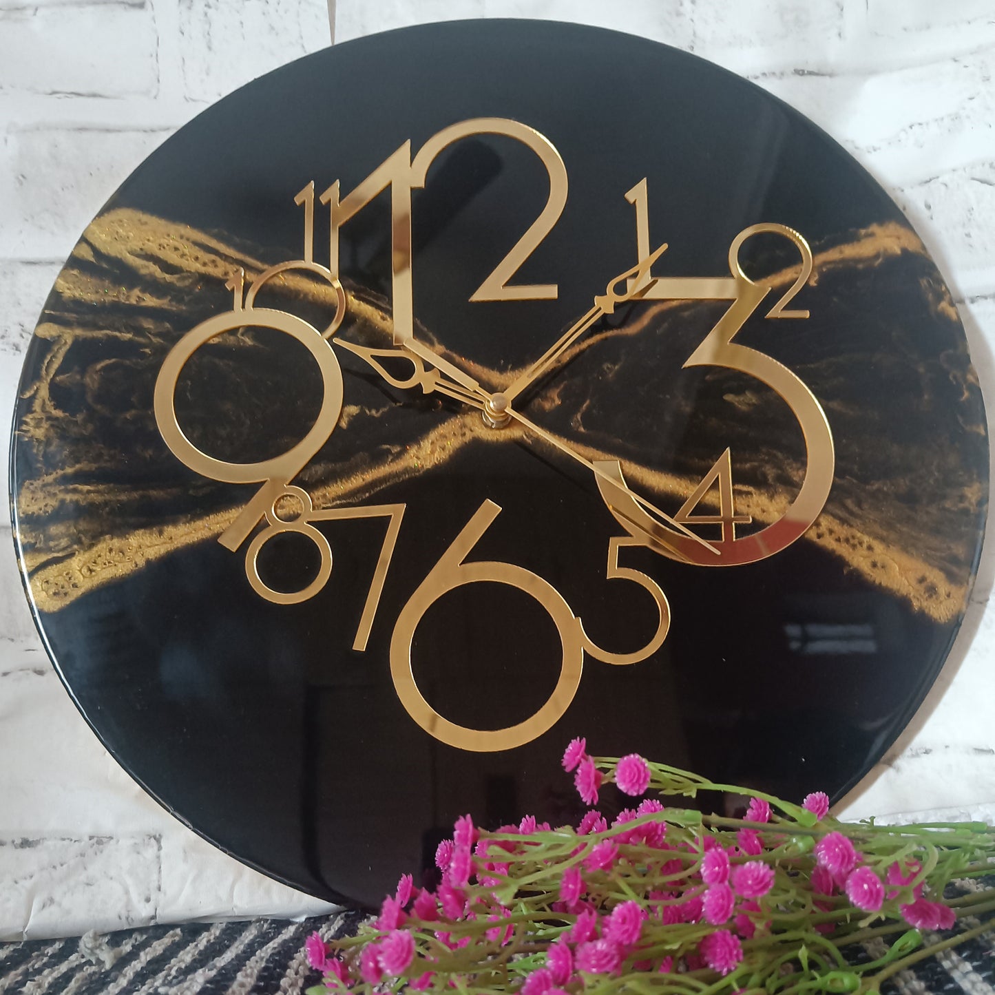 Black Shadow Epoxy Resin Wall Clock