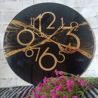 Black Shadow Epoxy Resin Wall Clock