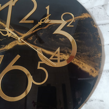 Black Shadow Epoxy Resin Wall Clock