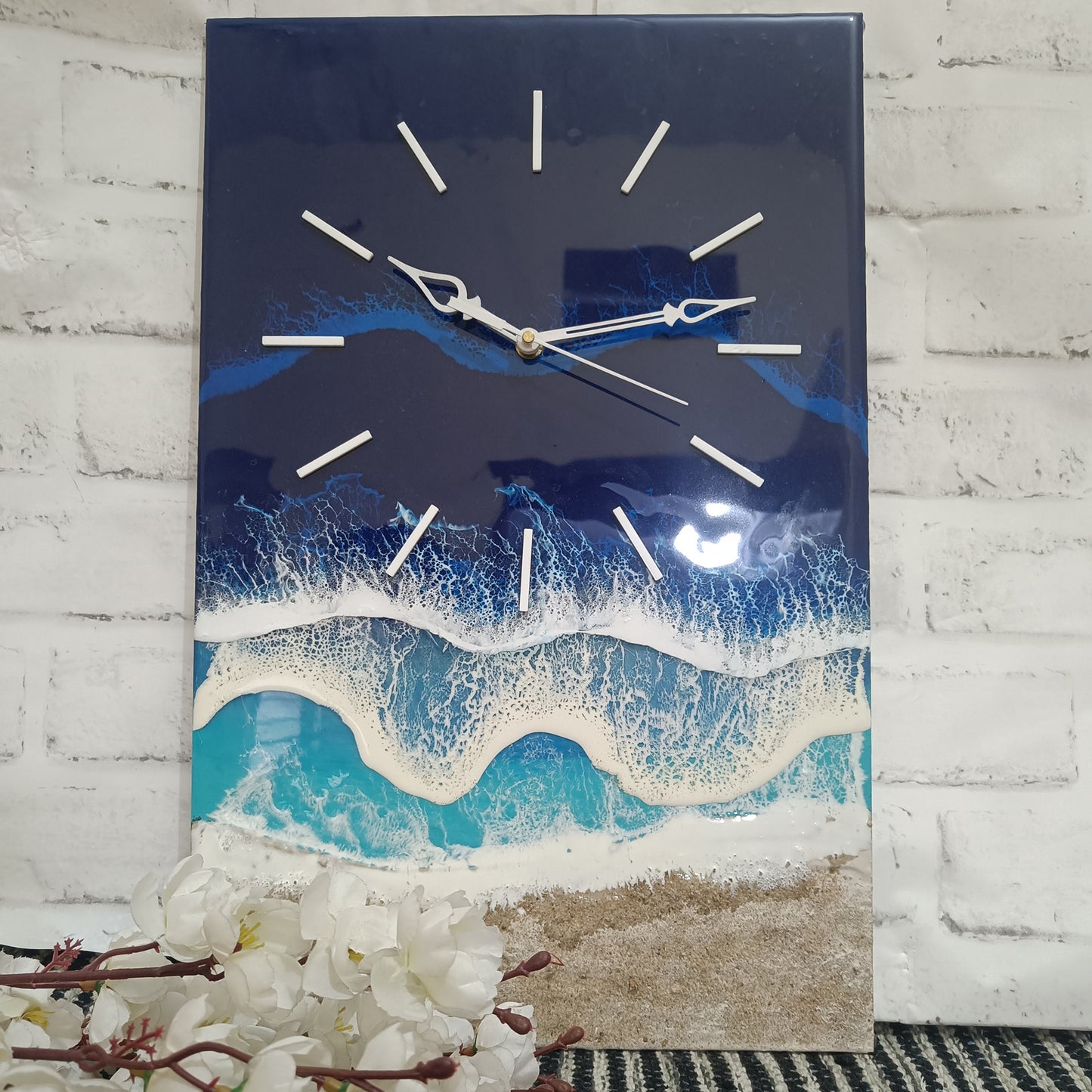 Multi Waves Epoxy Resin Wall Clock