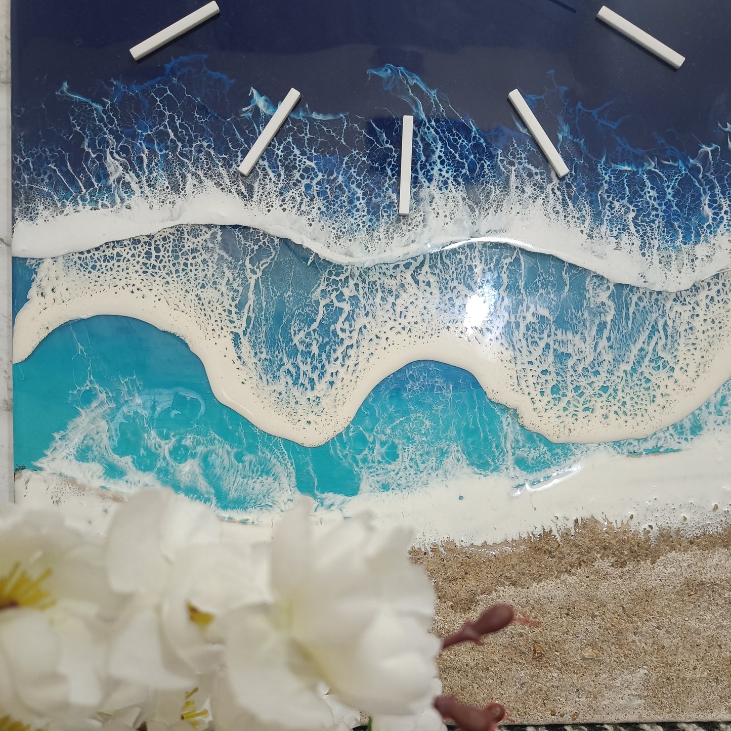 Multi Waves Epoxy Resin Wall Clock