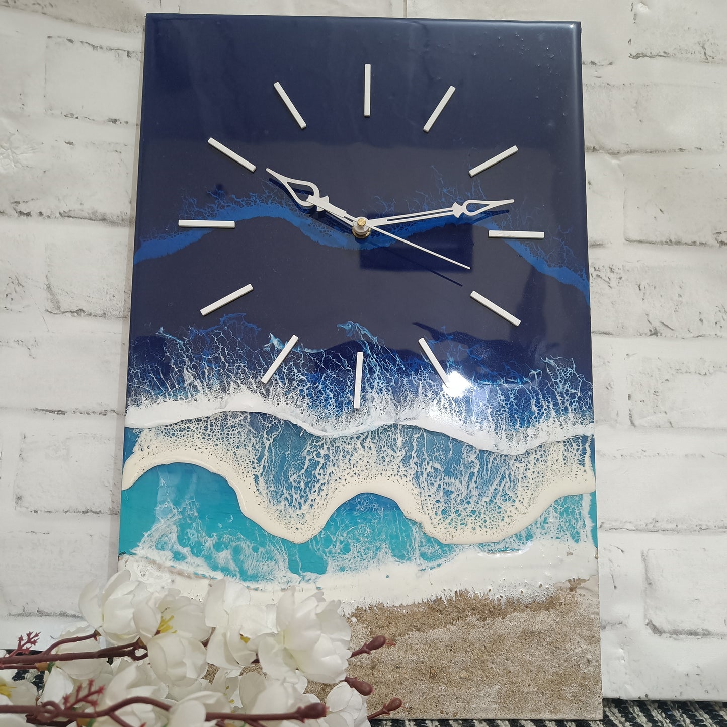 Multi Waves Epoxy Resin Wall Clock