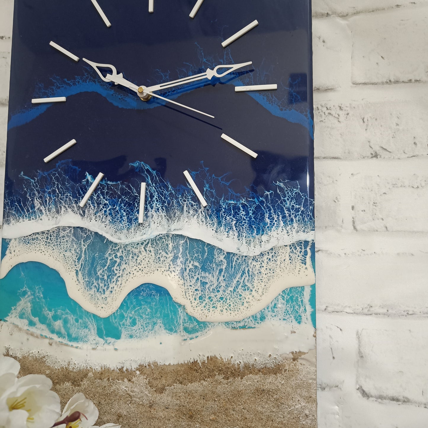 Multi Waves Epoxy Resin Wall Clock