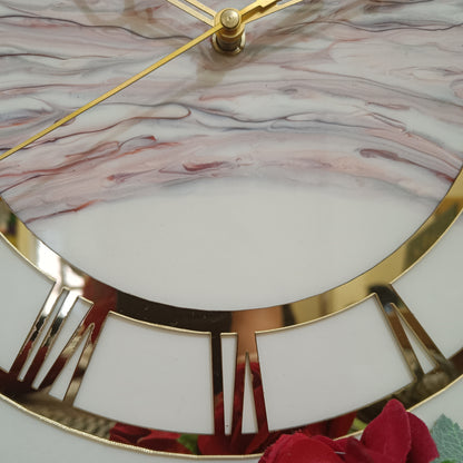 Luxury White & Brown Resin Wall clock