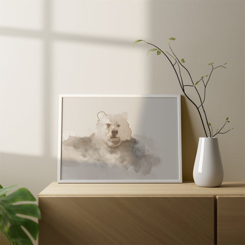 Bear Canvas Wall Art Without Glass