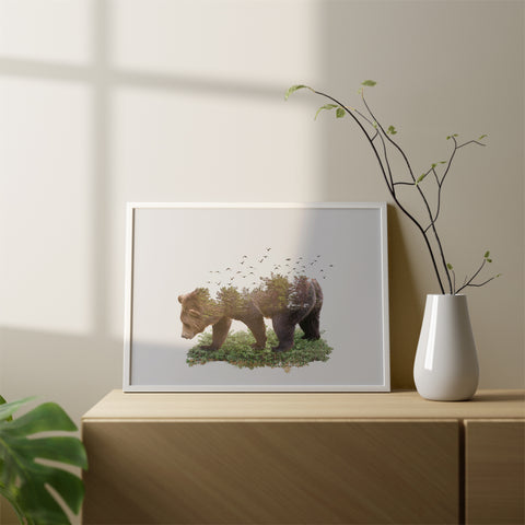 Bear Canvas Wall Art Without Glass