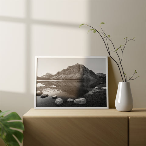 Bow Lake Morning Canvas Wall Art Without Glass