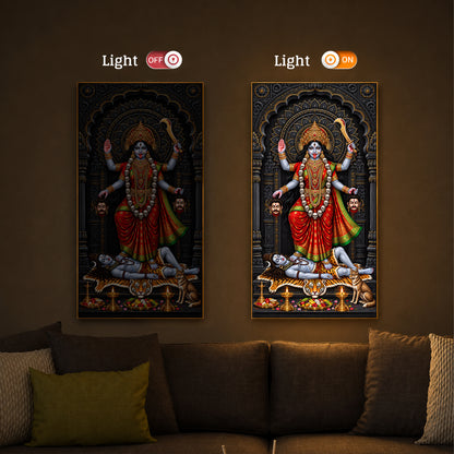 Mahakali Modern Luxury Backlight Vertical Wall Art